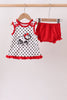 Red Georgia Bulldog Applique Ruffle Bloomer Set