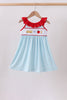 Blue Apple Pencil Embroidered Dress
