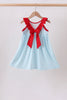 Blue Apple Pencil Embroidered Dress