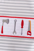 Red Toolbox Embroidery stripe bubble