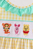 Mustard Honey Bear Embroidered Dress