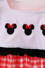 Red Character Plaid Embroidered Bloomer Set