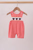 Red Character Plaid Embroidered Jon Jon