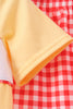 Mustard Character Plaid Embroidered Short Set