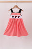 Red Character Plaid Embroidered Dress