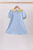 Blue Bus Floral Applique Dress