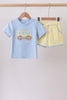 Blue Bus Applique Set