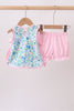 Blue Floral Bloomer Set