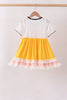 Mustard Pencil Ruffle Dress