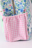 Blue Floral Character French Knot Ruffle Backpack