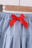 Blue Apple Embroidered Skorts Set
