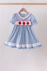 Blue Apple Embroidered Dress