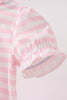 Pink Stripe Apple Book Applique Bubble