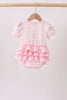 Pink Stripe Apple Book Applique Bubble