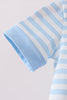 Blue Stripe Apple Book Appliqué Romper