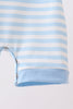 Blue Stripe Apple Book Appliqué Romper
