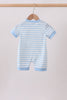 Blue Stripe Apple Book Appliqué Romper