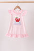 Pink Stripe Apple Book Appliqué Dress