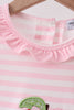 Pink Stripe Apple Book Appliqué Dress