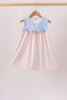 Seashell Stripe Embroidered Dress