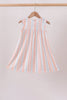 Seashell Stripe Embroidered Dress