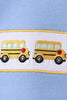 Blue Bus Embroidered Plaid Set
