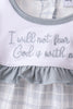 Blue Faith Quote Embroidered Bloomer Set