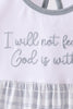 Blue Faith Quote Embroidered Dress