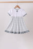 Blue Faith Quote Embroidered Dress