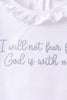 Blue Faith Quote Embroidered Ruffle Shorts Set