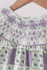Purple Floral Smocked Bloomer Set
