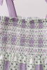 Purple Floral Smocked Women Dress
