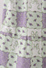 Purple Floral Smocked Women Dress