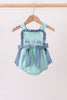 Blue Farm Tractor Embroidered Bubble