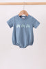 Blue Farm Tractor Embroidered Bubble