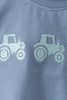 Blue Farm Tractor Embroidered Bubble