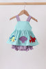 Blue under the sea Embroidered Bubble