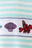 Blue stripe under the sea Embroidered Bubble