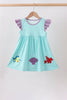 Blue under the sea Embroidered Dress