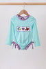 Blue under the sea Embroidered UPF Rashguard