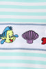 Blue Stripe under the sea Embroidered Set
