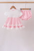 Pink Pencil ABC embroidery gingham bloomer set