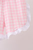 Pink Pencil ABC embroidery gingham ruffle shorts set
