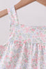 Blue Floral Print Ruffle Bloomer Set