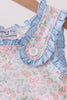 Blue Floral Print Ruffle Bubble