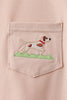 Khaki Puppy Embroidered Shorts Set
