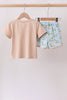 Khaki Puppy Embroidered Shorts Set