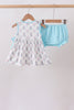 Blue Boots Print Bloomer Set