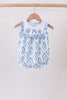 Blue Shells Embroidered Ruffle Bubble