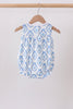 Blue Shells Embroidered Ruffle Bubble
